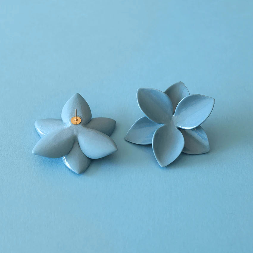 Blue Blossom Ceramic Earrings