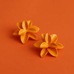 Tangerine Bloom Ceramic Earrings