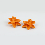 Tangerine Bloom Ceramic Earrings