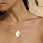 Linen Oval Necklace