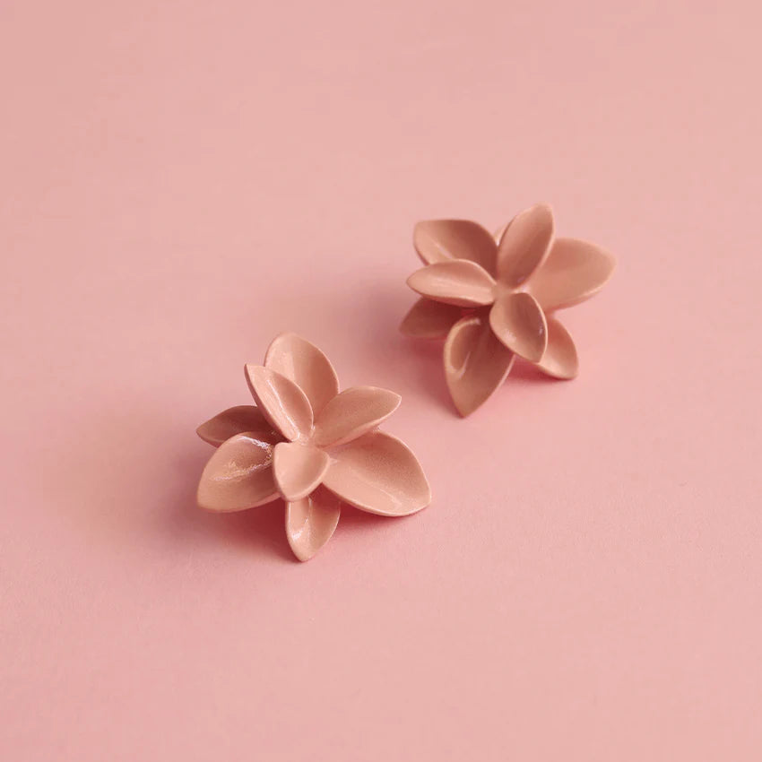 Peach Blossom Porcelain Stud Earrings