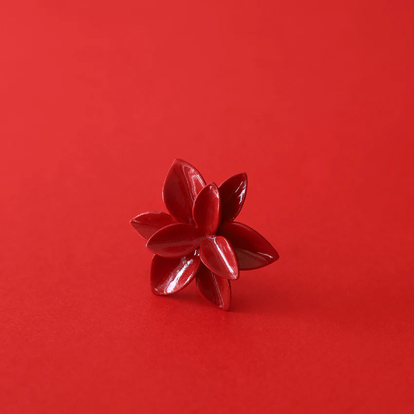 Scarlet Blossom Ceramic Ring