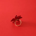 Scarlet Blossom Ceramic Ring