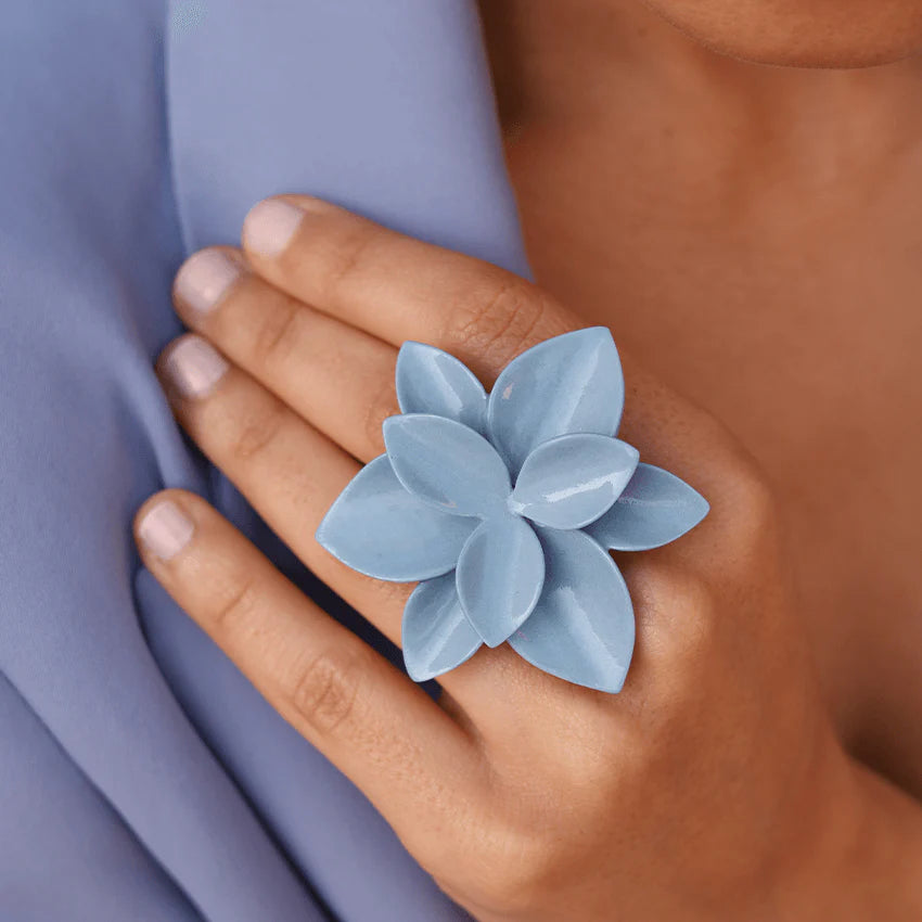 Sky Blossom Ceramic Ring