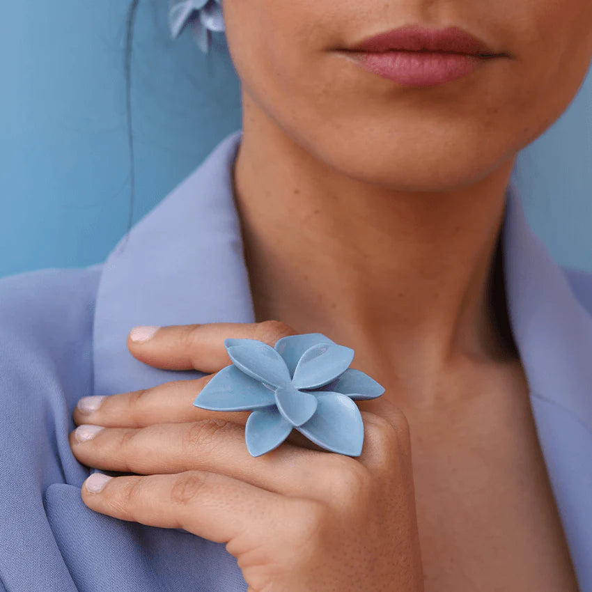 Sky Blossom Ceramic Ring