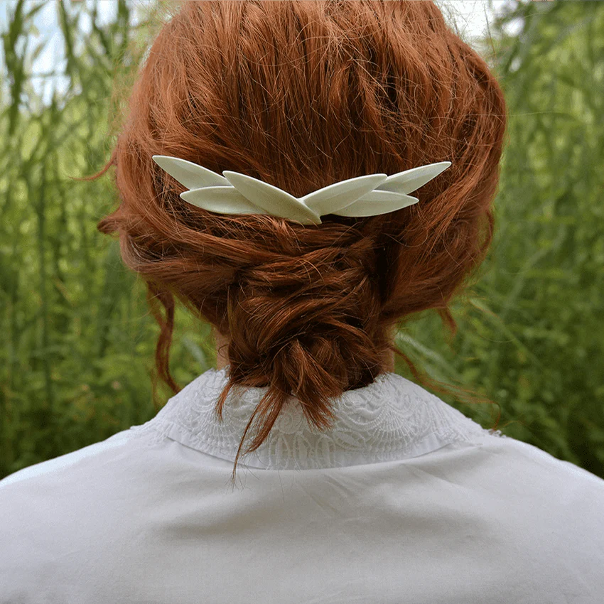 Wing Petal Ceramic Hair Barrette