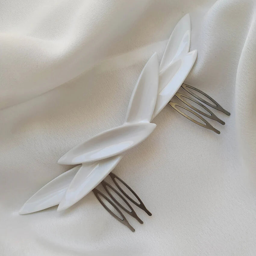 Wing Petal Ceramic Hair Barrette