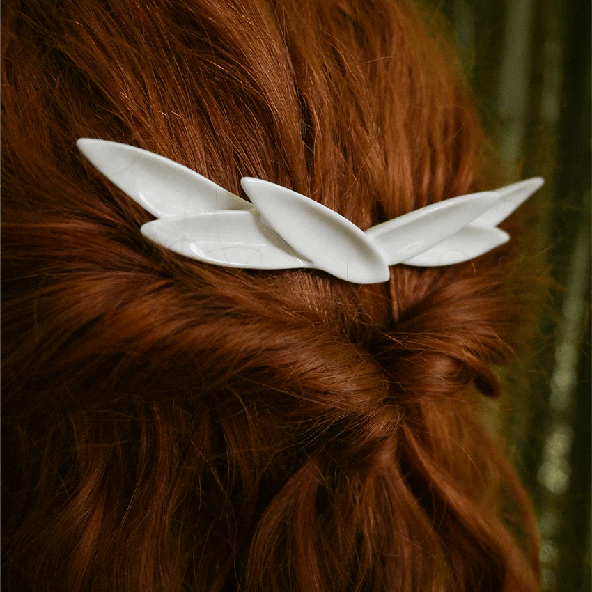 Wing Petal Ceramic Hair Barrette