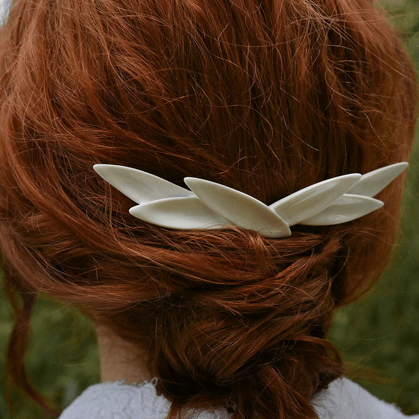 Wing Petal Ceramic Hair Barrette
